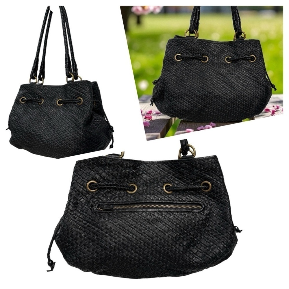 The Sak Black Woven Hobo Bag